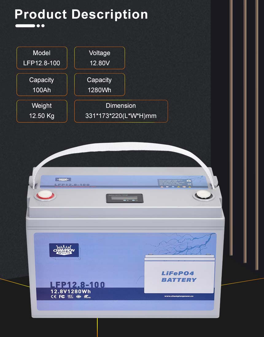 12V100Ah LiFePO4 battery product description