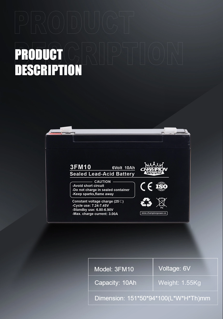 6v10ah AGM Battery