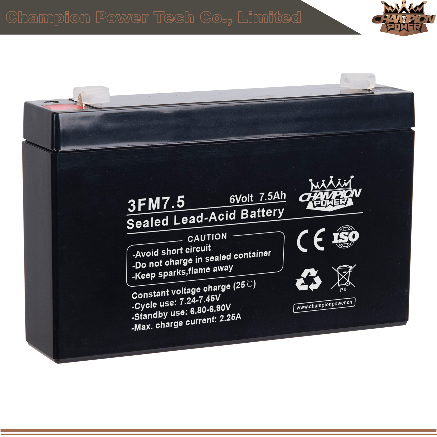 3FM7.5 6V7.5Ah AGM Battery