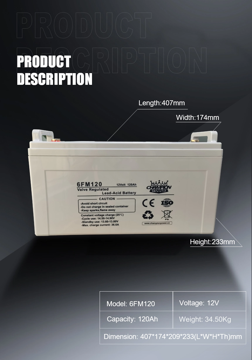 6FM12012V120Ah AGM battery