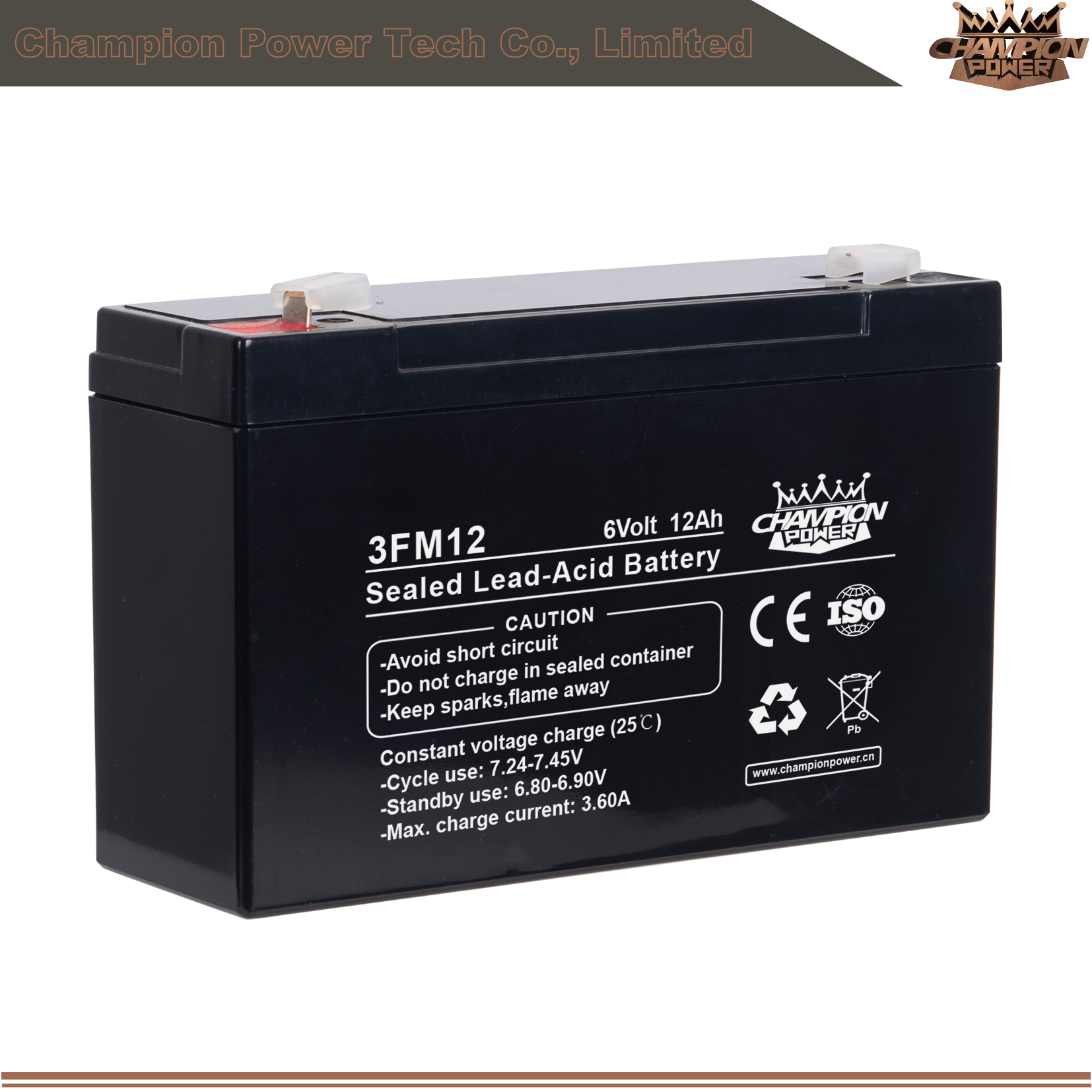 3FM12 6V12Ah AGM Battery