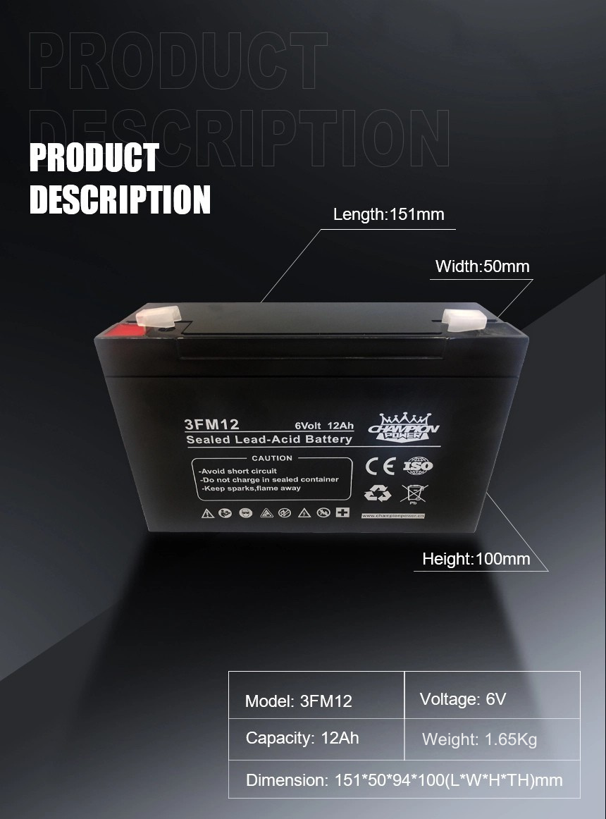 6v12ah AGM Battery