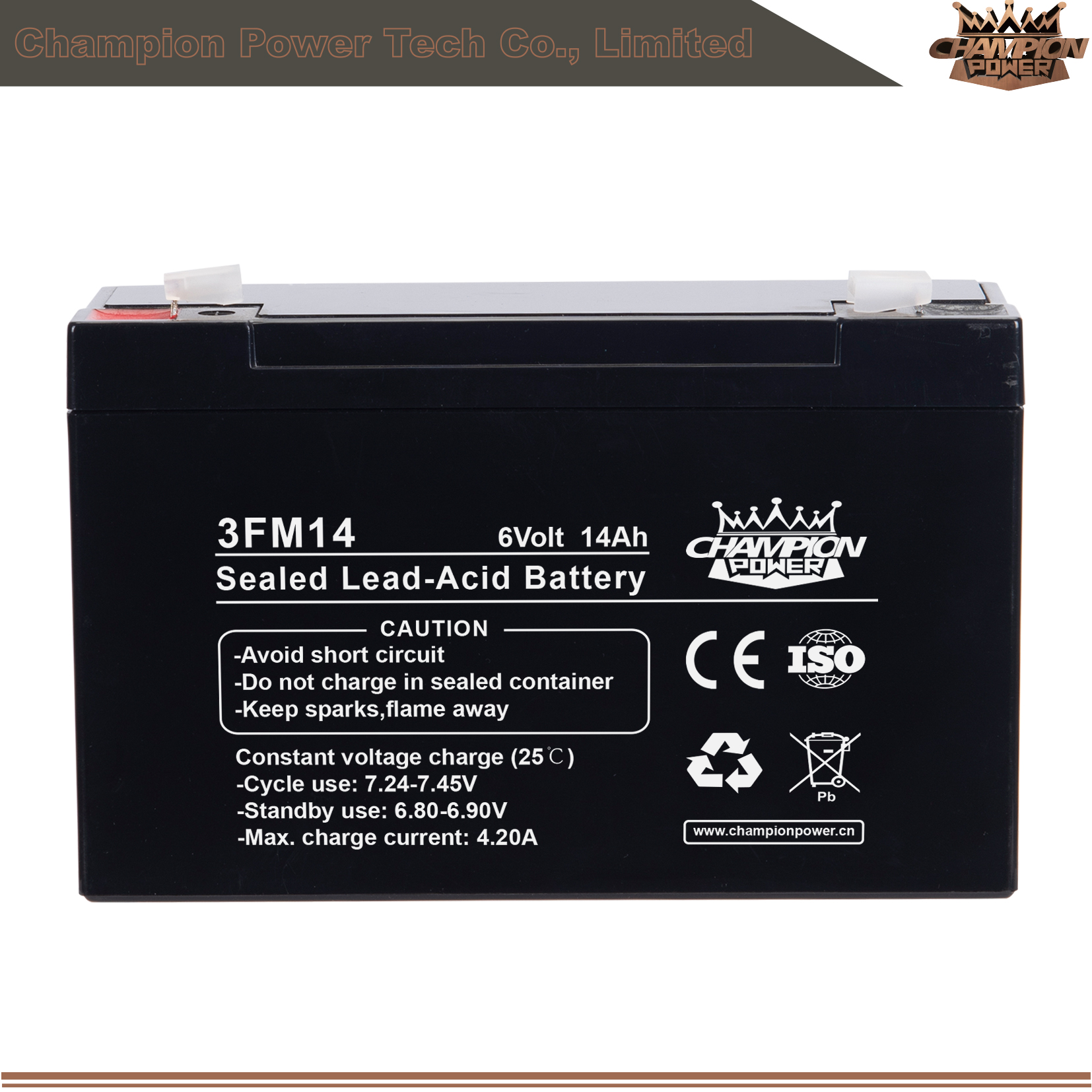 3FM14 6V14Ah AGM Battery